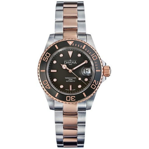 DAVOSA 161.555.65 Watch - Men's Watch with Metal Bracelet and Ceramic Bezel Water Resistant Classic Design