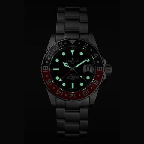 DAVOSA 161.571.90 DAVOSA Ternos Pro GMT TT DIVER Ceramic Bezel Automatic Watch Black/Red - Genuine Product