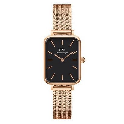 Daniel Wellington DW00100432 Watch - Daniel Wellington QUADRO 20X26 MESH R BK Ladies Watch - Elegant Timepiece for Women