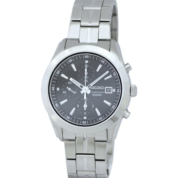 SEIKO SNDA87P1 Watch - Chronograph Quartz Black Dial Men's Watch with Stainless Steel Bracelet and 1 Year Warranty