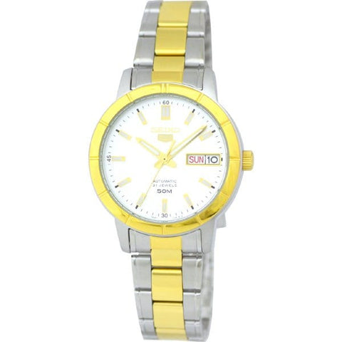 SEIKO SNK892K1 Watch - 5 Combi Bracelet Automatic Movement Men's Watch with Water Resistance and Date Function