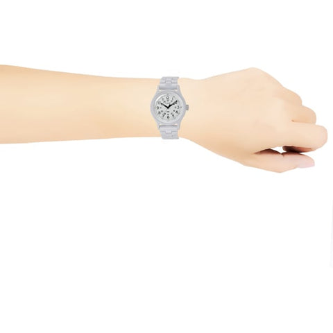 TIMEX TW2V19900 Classic Tile Collection TIMEX Original Camper Watch - 1-Year Warranty, Stylish White Design [Genuine Product]