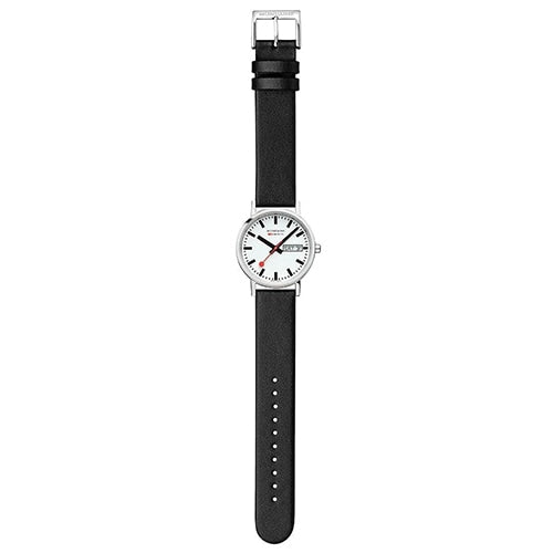MONDAINE A667.30314.11SBBV Watch - MONDAINE Classic Day-Date 36mm Vegan Grape Leather Watch - Model [Genuine Product] (Image 
