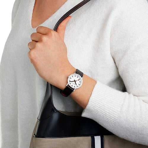 MONDAINE A658.30323.11SBBV Watch - Classic 30mm MONDAINE Swiss Quartz Watch with Genuine Leather Strap (Image 8)
