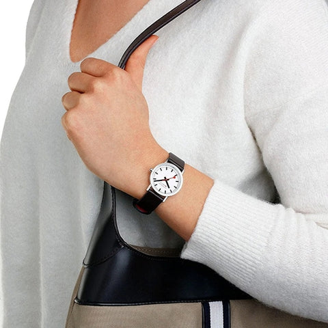 MONDAINE A658.30323.11SBBV Watch - Classic 30mm MONDAINE Swiss Quartz Watch with Genuine Leather Strap (Image 8)
