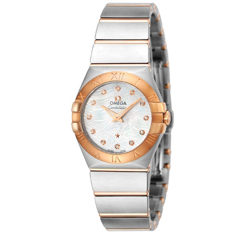 OMEGA 123.20.27.60.55.007 Constellation Quartz 27mm Ladies' Metal Bracelet Swiss Luxury Watch with 5 Year Warranty