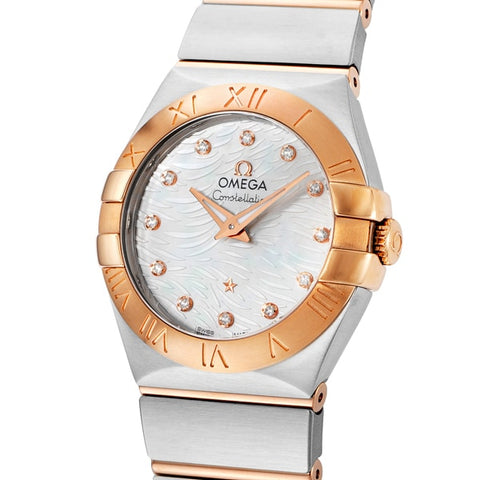 OMEGA 123.20.27.60.55.007 Constellation Quartz 27mm Ladies' Metal Bracelet Swiss Luxury Watch with 5 Year Warranty