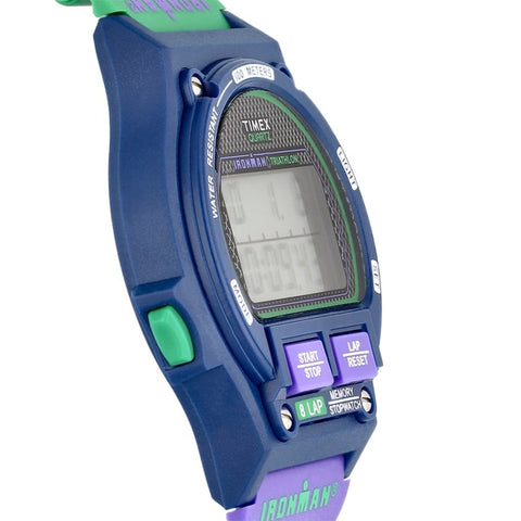 TIMEX TW5M54600 Timex Ironman 8 Lap - 1-Year Warranty, Green & Purple Sports Watch [Genuine Product]