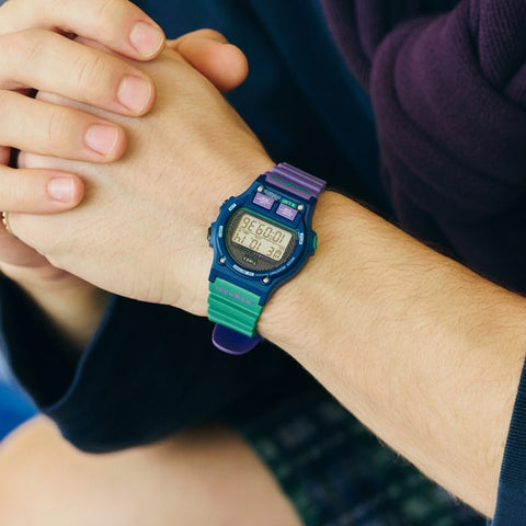 TIMEX TW5M54600 Timex Ironman 8 Lap - 1-Year Warranty, Green & Purple Sports Watch [Genuine Product]