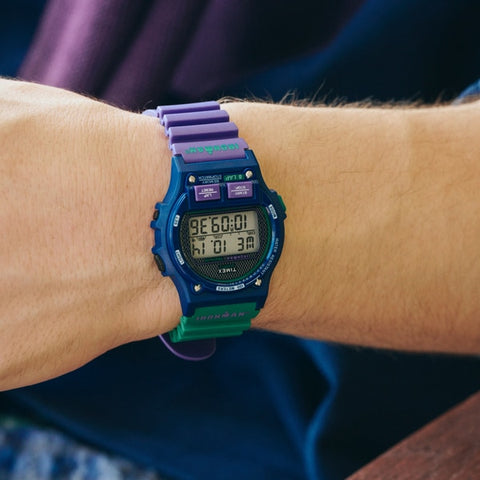 TIMEX TW5M54600 Timex Ironman 8 Lap - 1-Year Warranty, Green & Purple Sports Watch [Genuine Product]