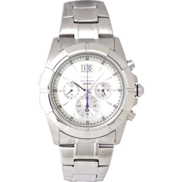 SEIKO SPC107P1 Watch - Chronograph Quartz Stainless Steel Silver Bracelet Men's Watch 1 Year Warranty Stylish Design