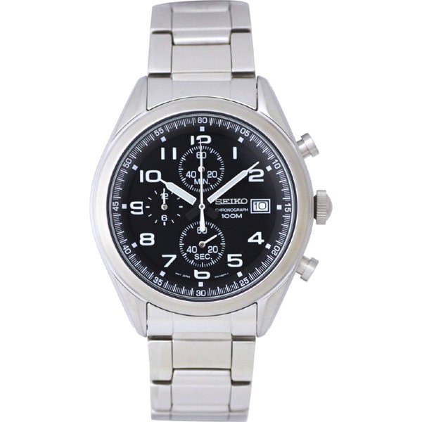 SEIKO SSB269P1 Watch - Chronograph Quartz Black Bracelet Men's Watch Water Resistant Stopwatch 1 Year Warranty