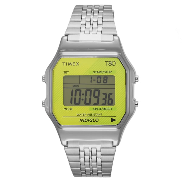 TIMEX TW2V19300 Watch - Classic Digital TIMEX 80 - 1-Year Warranty, Stylish Yellow Design, Genuine Product