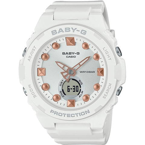 CASIO BGA 320 7A2JF Stylish Ladies BABY G Beach Scene Theme Watch with Shock Resistance, Water Resistance, and Vibrant Design for Everyday Wear