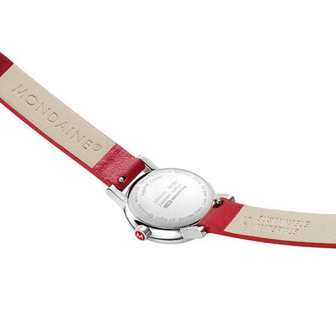 MONDAINE MSE.26110.LCV Watch - Evo2 Petit MONDAINE White/Red Leather (Image 3)