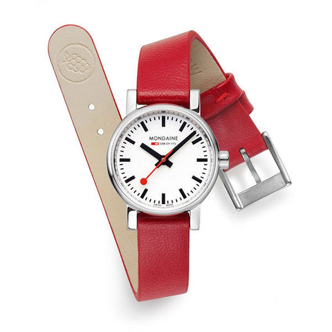 MONDAINE MSE.26110.LCV Watch - Evo2 Petit MONDAINE White/Red Leather (Image 4)
