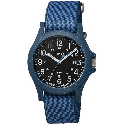 TIMEX TW2V81800 Reclaim Ocean 1-Year Warranty TIMEX - Genuine Blue Watch with Eco-Friendly Design