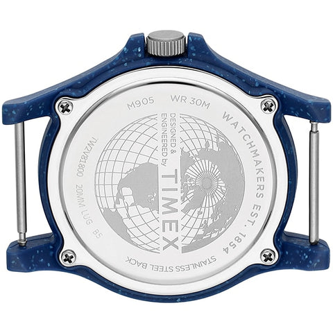 TIMEX TW2V81800 Reclaim Ocean 1-Year Warranty TIMEX - Genuine Blue Watch with Eco-Friendly Design