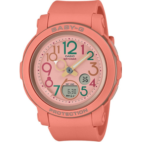 CASIO BGA 290PA 4AJF Ladies BABY G Retro Pop Multicolor Watch with Shock Resistance, Water Resistance up to 100m, and Stylish Vibrant Design for Everyday Wear