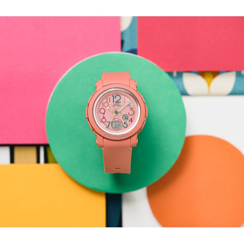 CASIO BGA 290PA 4AJF Ladies BABY G Retro Pop Multicolor Watch with Shock Resistance, Water Resistance up to 100m, and Stylish Vibrant Design for Everyday Wear