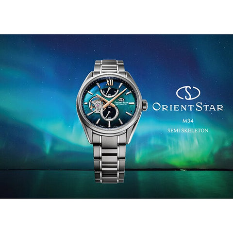 ORIENT RK-BY0001A Watch - Men's ORIENT STAR Contemporary M34 F7 Semi Skeleton Automatic Mechanical Stainless Steel Watch (Ima