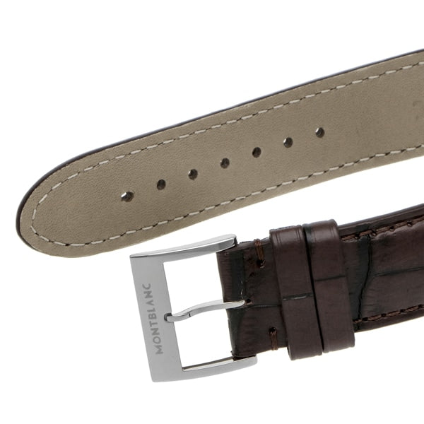 MONTBLANC 117577 Luxury Men's Alligator Leather Belt with 2 Year