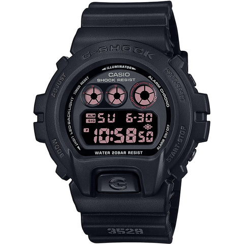 CASIO DW 6900UMS 1JF Men's G SHOCK Matte Black Watch with Red Eye LED, Shock Resistant, Water Resistant, Durable Design for Everyday Wear