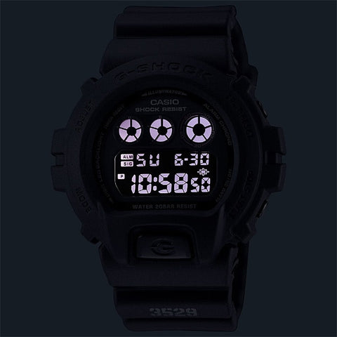 CASIO DW 6900UMS 1JF Men's G SHOCK Matte Black Watch with Red Eye LED, Shock Resistant, Water Resistant, Durable Design for Everyday Wear