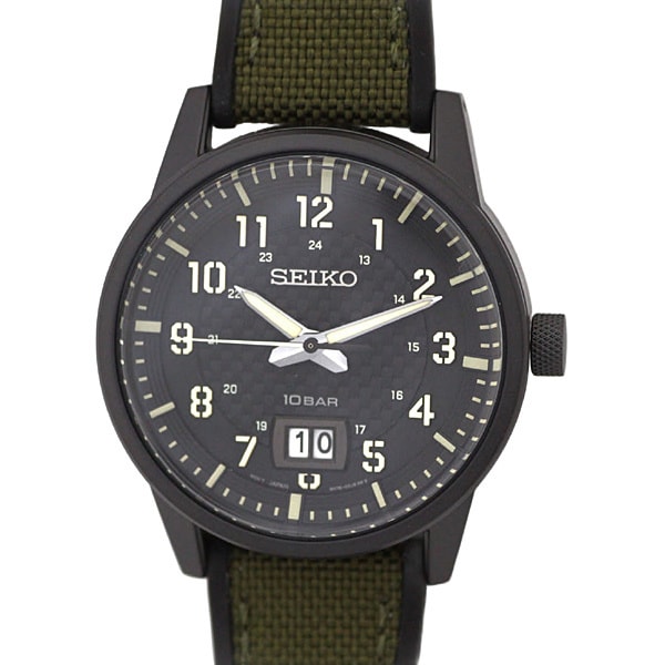SEIKO SUR325P1 Watch - Quartz Black Dial Men's Watch 100M Water Resistant Silicone Band Stylish Design 1 Year Warranty