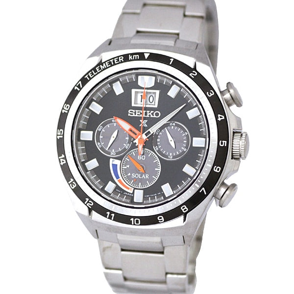 SEIKO SSC603P1 Watch - Solar Chronograph Men's Watch Stainless Steel Bracelet 10BAR Water Resistant 1 Year Warranty