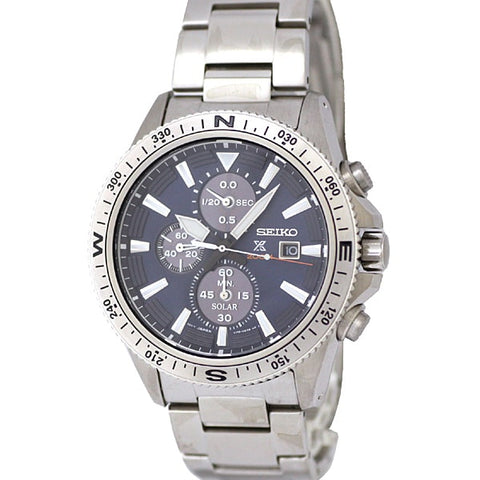 SEIKO SSC703P1 Watch - Quartz Chronograph Water Resistant 10BAR Stainless Steel Bracelet Men's Watch with 1 Year Warranty