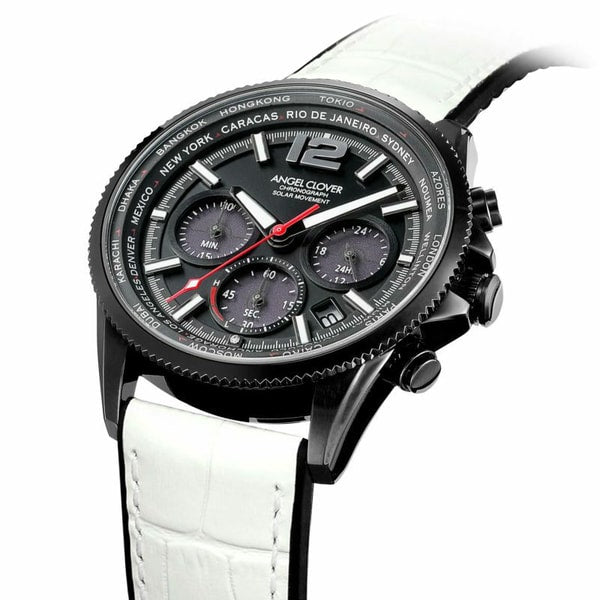 ANGEL CLOVER MOS42BBK WH Stylish MONDO SOLAR Men's Leather and