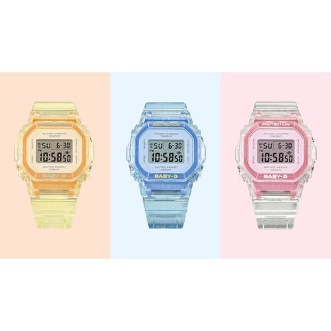 CASIO BGD 565SJ 2JF Ladies BABY G Watch with See Through Design, Shock Resistant, Water Resistant, and Stylish Casual Look