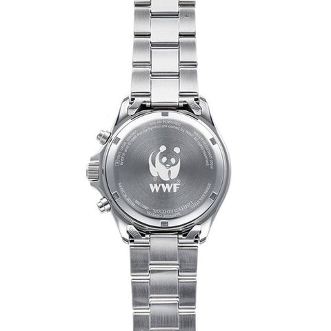 ORIENT RN-TX0205S Watch - Men's Sports Mako WWF Japan Collaboration Limited Edition Chronograph Solar Powered Metal Band (Ima