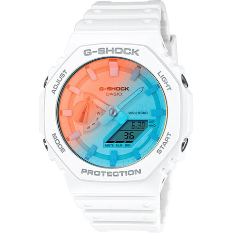 CASIO GA 2100TL 7AJF Men's G SHOCK Beach Time Lapse Watch with Durable Resin Band, Water Resistance, and Stylish Design for Adventure and Everyday Wear