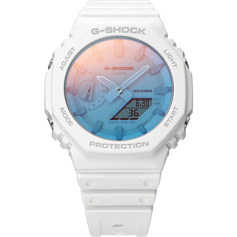 CASIO GA 2100TL 7AJF Men's G SHOCK Beach Time Lapse Watch with Durable Resin Band, Water Resistance, and Stylish Design for Adventure and Everyday Wear