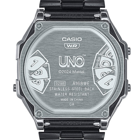 CASIO A168WEUC 1AJR Classic Digital Watch with Stainless Steel Band, Water Resistant, LED Backlight and Retro Design