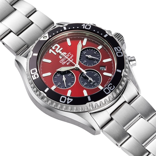 ORIENT RN-TX0207R Watch - Men's Sports Mako Diver Design Chronograph Solar Powered Metal Band Watch (Image 2)