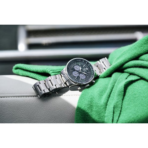 ANGEL CLOVER NTS44SGR Stylish Solar Powered Watch with Durable Stainless Steel, Elegant Design, and Water Resistance for Everyday Wear