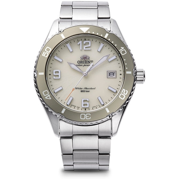 ORIENT RN-WJ0003S Watch - Men's Sports Mako 40 Diver Design Solar-Powered Metal Band Watch