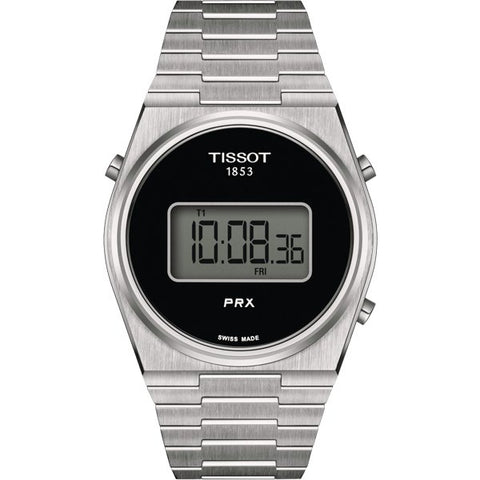TISSOT T1374631105000 Watch - PRX Digital Quartz 40mm Bracelet Black