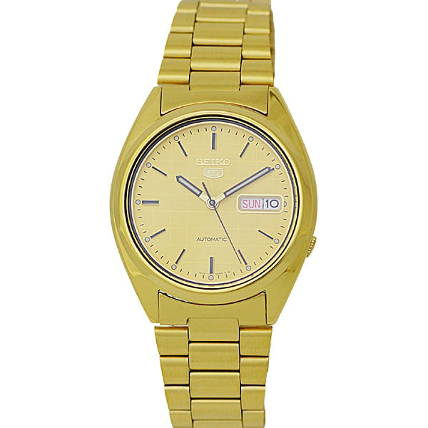 SEIKO SNXL72K1 Watch - 5 GP Bracelet Gold Plated Automatic Movement Water Resistant Men's Watch with 1 Year Warranty