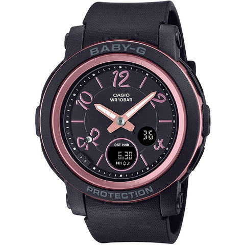 CASIO BGA 290RA 1AJF Stylish Ladies BABY G Watch with Ribbon Design, Shock Resistant, Water Resistant up to 100m, Ideal for Active Lifestyles