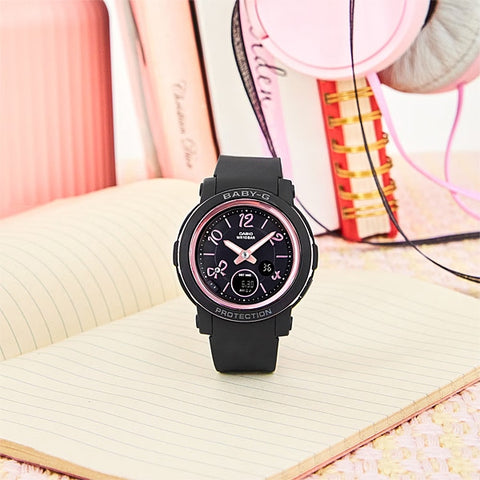 CASIO BGA 290RA 1AJF Stylish Ladies BABY G Watch with Ribbon Design, Shock Resistant, Water Resistant up to 100m, Ideal for Active Lifestyles