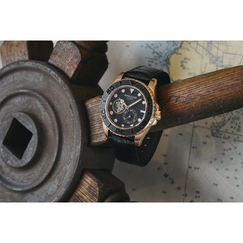 ANGEL CLOVER SCA44PBK BK Sea Cruise Automatic Watch with Water Resistance, Elegant Design, Durable Stainless Steel, and Precision Movement