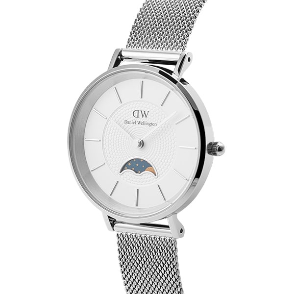Daniel Wellington DW00100772 Watch - Daniel Wellington Petite Moonphase 32mm SWH White Watch - Elegant Women's Timepiece (Ima