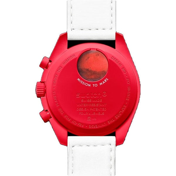SWATCH SO33R100 Omega x Swatch MISSION TO MARS 42mm Quartz Watch