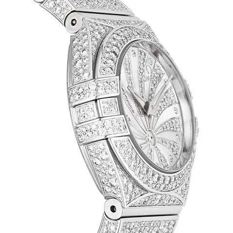 OMEGA 123.55.24.60.55.010 Constellation Quartz Ladies Watch with Elegant Metal Bracelet and 5 Year Warranty for Timeless Style