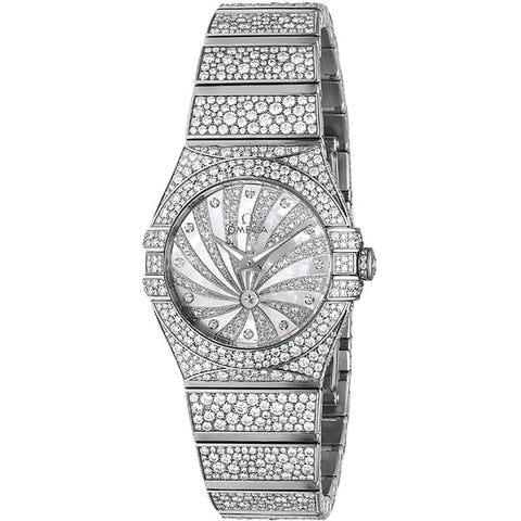 OMEGA 123.55.27.60.55.010 Constellation Quartz Ladies Watch with Metal Bracelet and 5 Year Warranty for Timeless Elegance
