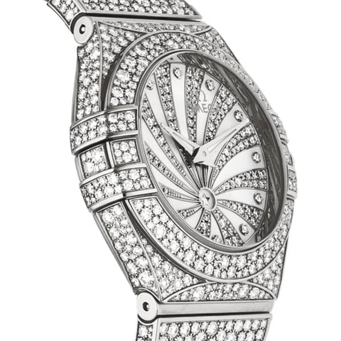 OMEGA 123.55.27.60.55.010 Constellation Quartz Ladies Watch with Metal Bracelet and 5 Year Warranty for Timeless Elegance